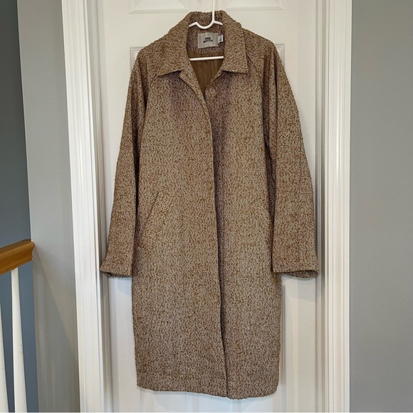 Urban Outfitters Tweed Mac Coat Size Large - Picture 2 of 11